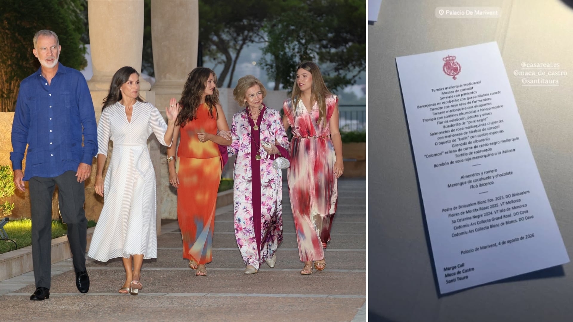 La familia real española celebra con un banquete regional en el Palacio de Marivent
