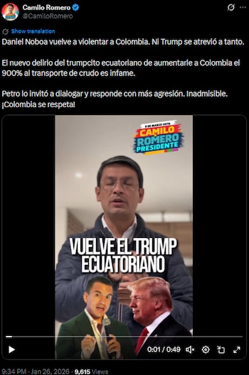 Camilo Romero sostuvo que la