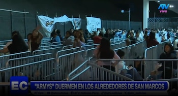 Con carpas, mantas y sillas: así esperan las ARMY los próximos conciertos de BTS en San Marcos. Captura: ATV Noticias.