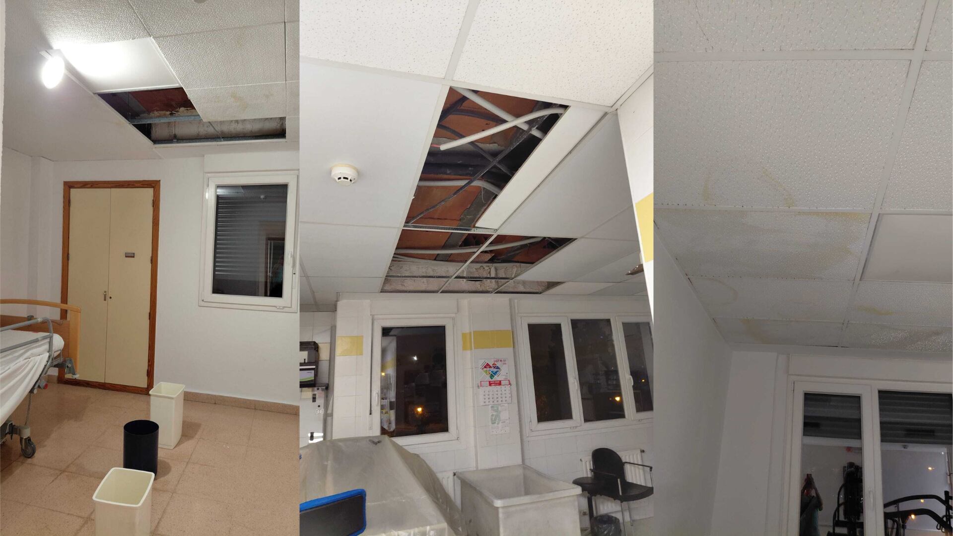 Daños en la residencia de Alcorcón tras una semana de lluvias en la Comunidad de Madrid. (7921 Verdad y Justicia)