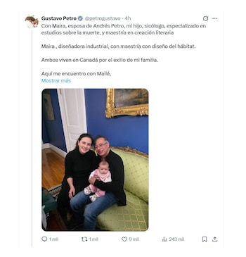 Gustavo Petro en Estados Unidos con su nieta, Mailé