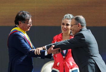 En 2022, el encargado de ponerle la banda presidencial a Gustavo Petro fue Roy Barreras, elegido como presidente del Congreso - crédito Luisa González/REUTERS