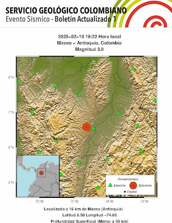 Sismo en Maceo, Antioquia -
