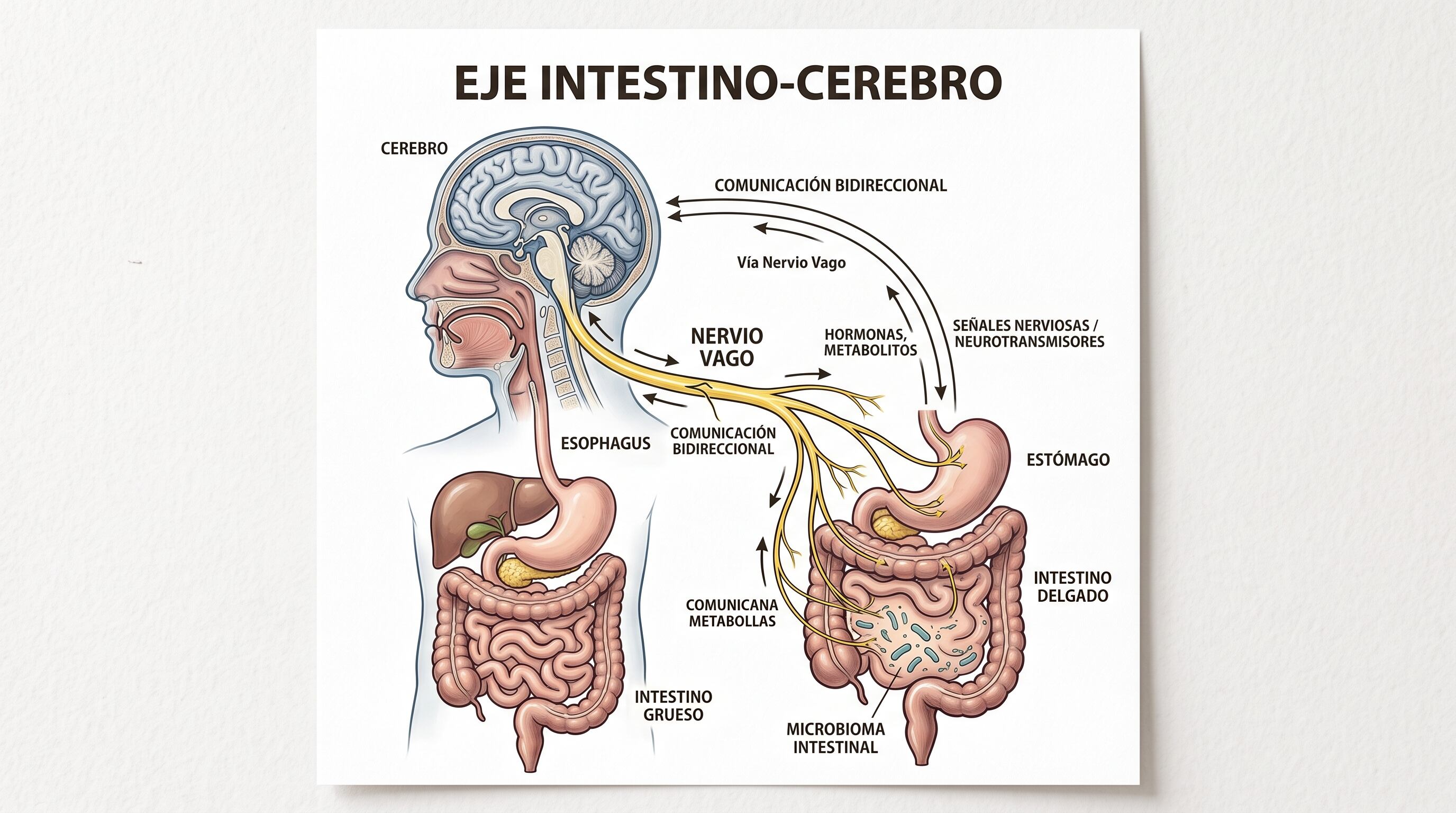 Qué problemas digestivos pueden aparecer junto con la depresión y qué papel tiene el eje intestino-cerebro
