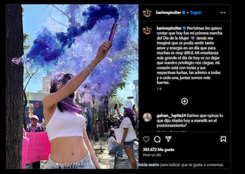 Karime Pindter en la marcha