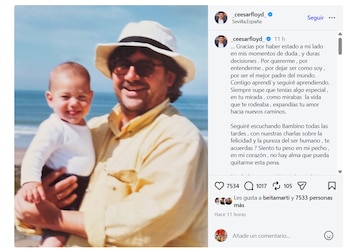 César Vicente recuerda a su padre fallecido en el accidente de Renfe (Instagram)
