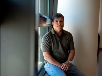 Rick Mangini, an Army veteran who has been grounded from his job flying for a cargo company since his medical certificate was not renewed last month, says some pilots are being treated unfairly. (MUST CREDIT: Photo for The Washington Post by Ilana Panich-Linsman)