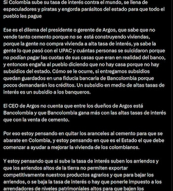 El reciente discurso presidencial abre