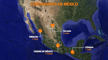 México registra cinco casos de coronavirus