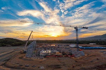 La CAF confirmó el avance general del proyecto en Conchagua tras una visita de su presidente ejecutivo. Foto cortesía de Secretaría de Prensa.