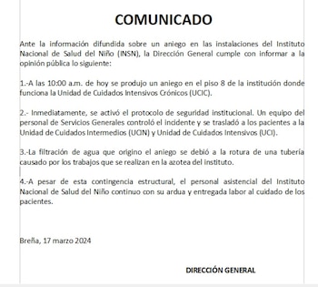 El aniego no afectó a