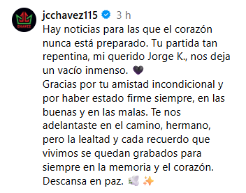 Julio César Chávez despidió a Jorge Kahwagi refiriéndose a él como un hermano y destacando una amistad incondicional de más de dos décadas. (Instagram/ @jcchavez115)