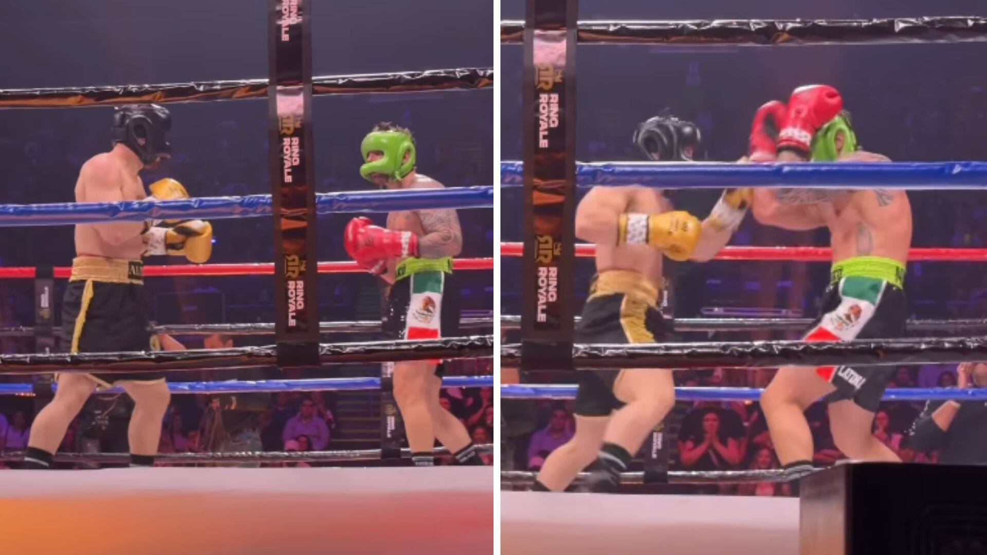 Nicola Porcella podría ser multado por usar la bandera mexicana en sus shorts durante la pelea en el Ring Royale (IG/ @ringroyalefights)