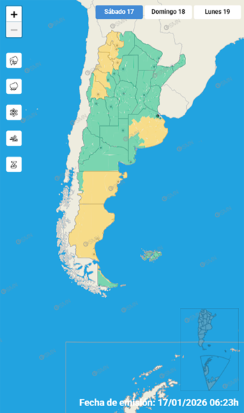 El mapa nacional de alerta