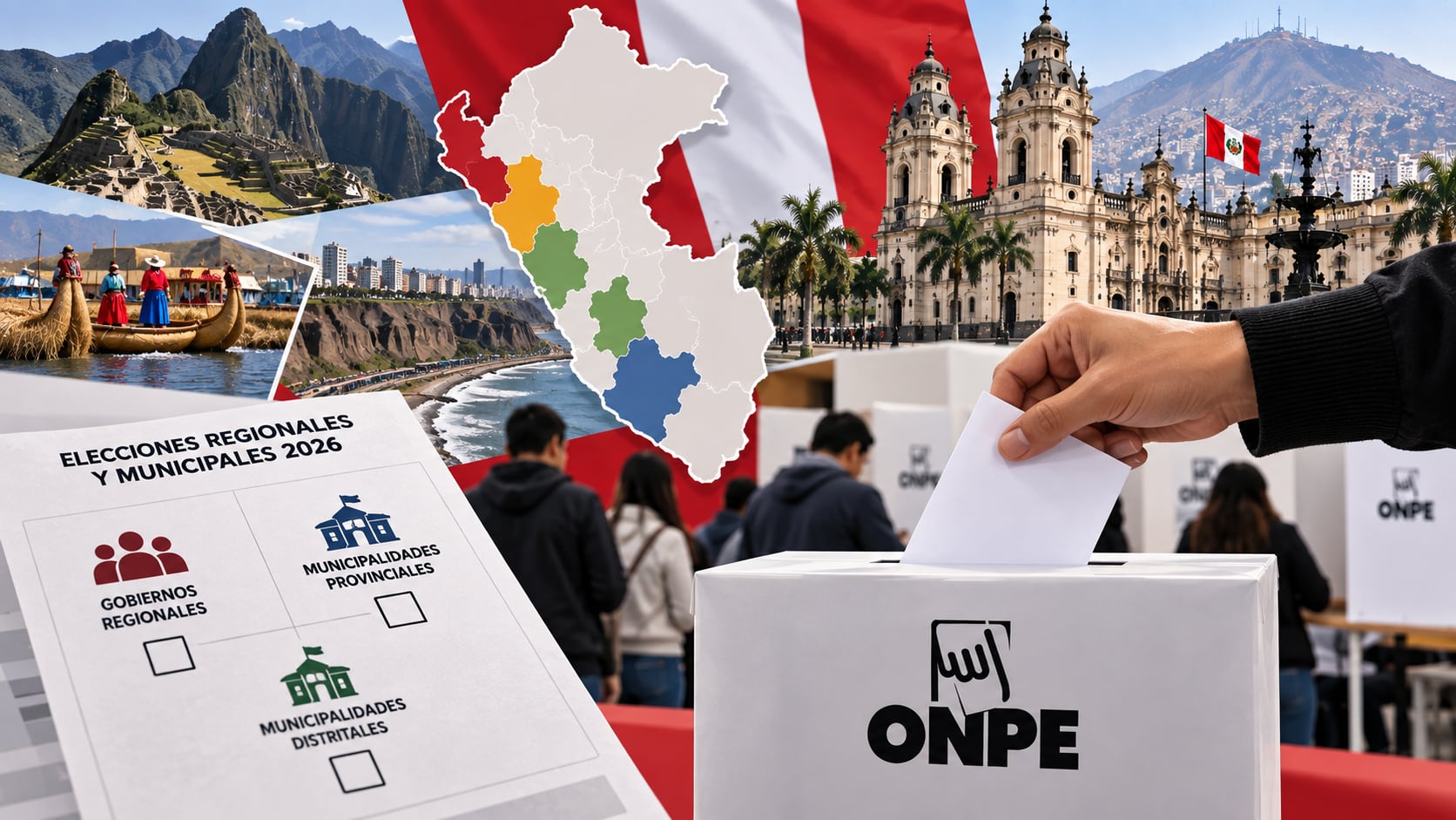 Una persona deposita una cédula de votación en una urna de la ONPE en el marco de las elecciones regionales y municipales de 2026 en Perú. (Imagen Ilustrativa Infobae)