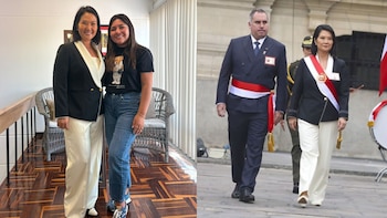 Keiko Fujimori en sastre marfil y negro en la Parada Militar: el diseño de Sue Zacnich con inspiración en tocapus