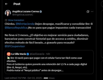 Angélica Lozano  pidió que