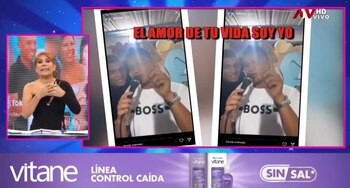 Paolo Hurtado le dedica a Rosa Fuente que ‘es el amor de tu vida soy yo’.(Captura: Magaly TV La Firme)