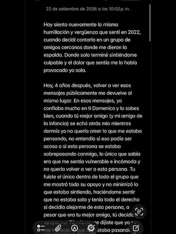 Pierina Guerrero publicó un extenso pronunciamiento tras la difusión de chats privados en Zaca TV. IG