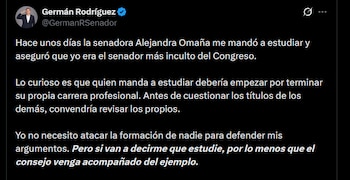 Germán Rodríguez - crédito @GermanRSenador/X