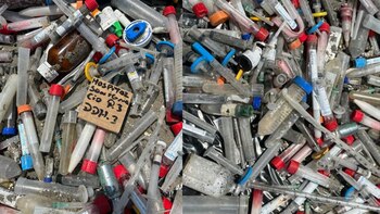 Muestras de sangre, tubos con