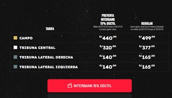 Precio de entradas para el