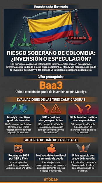 Actualmente, Colombia enfrenta diferentes niveles de riesgo soberano dependiendo de la agencia calificadora - crédito Infobae Colombia