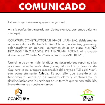 Comunicado de la empresa.