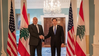 Marco Rubio recibe al presidente libanés en Washington