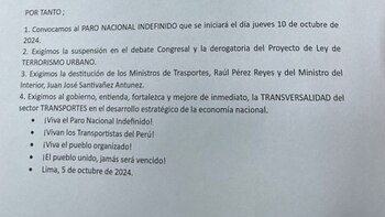 Anuncian paro nacional de transportistas
