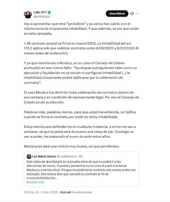 La influenciadora aseguró que la