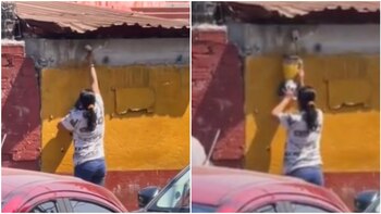 Mientras la mujer licuaba pasó