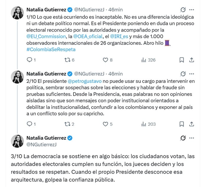 Natalia Gutiérrez, presidenta del Consejo Gremial, dijo que el presidente Gustavo Petro