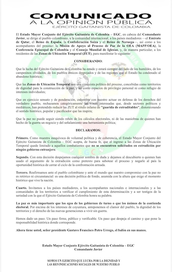 Clan del Golfo - crédito @soygaitanista/X