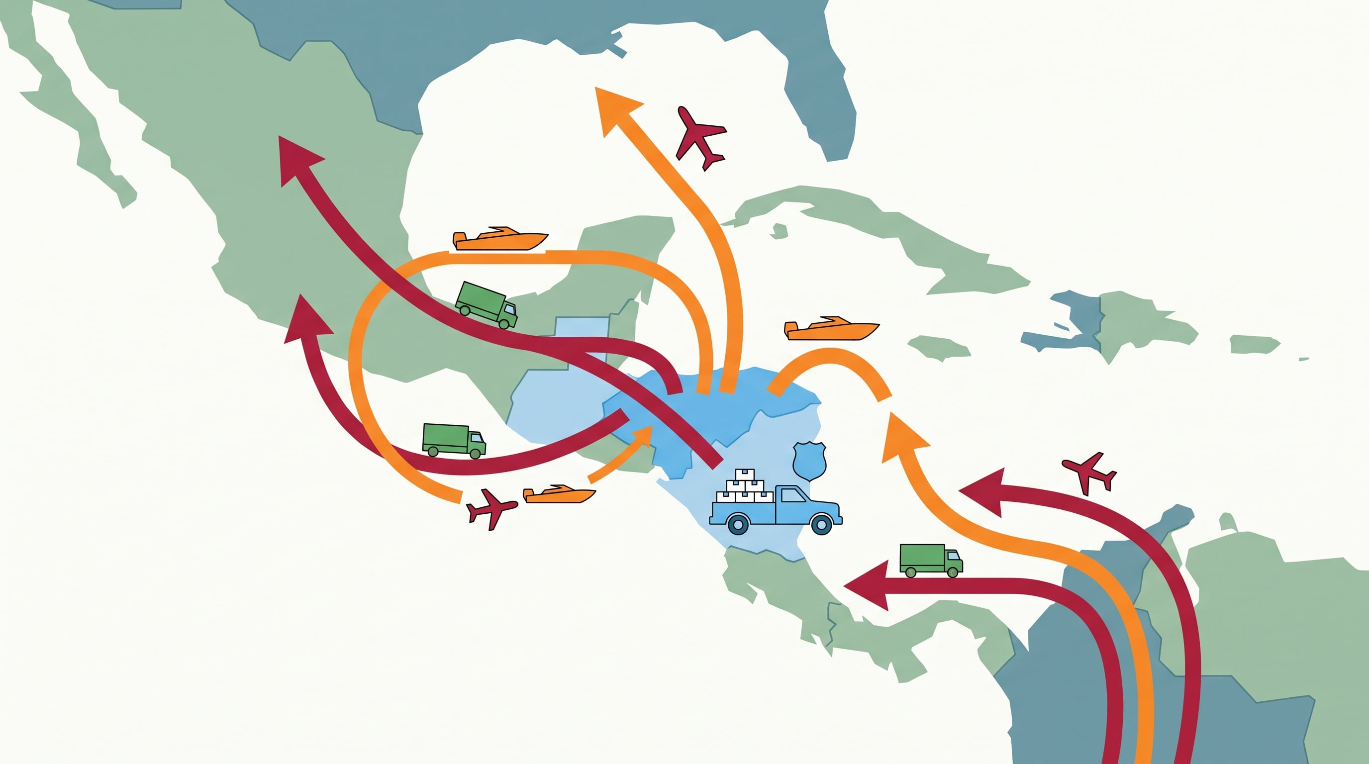 La Fiscalía y la Policía sostienen que la organización operaba como enlace para el traslado de cargamentos de cocaína desde Colombia hacia Centroamérica, Estados Unidos y Europa. (Imagen Ilustrativa Infobae)