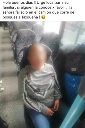 Mujer muere en camión