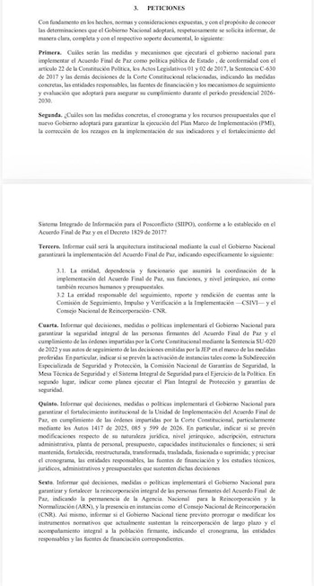 La petición exige que la Casa de Nariño informe si existen estudios técnicos, jurídicos, administrativos, presupuestales o de impacto institucional” que los respalden - crédito suministrado