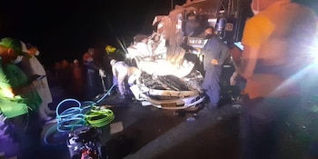 Múltiple choque de vehículos terminó en tragedia. Foto: Policía de Tránsito (Magdalena)