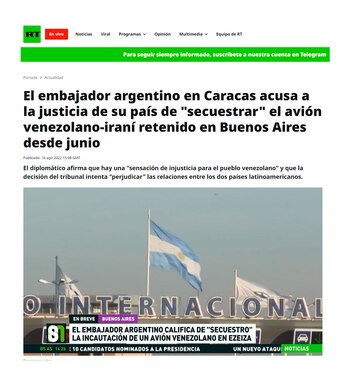 Russia Today destacó las declaraciones