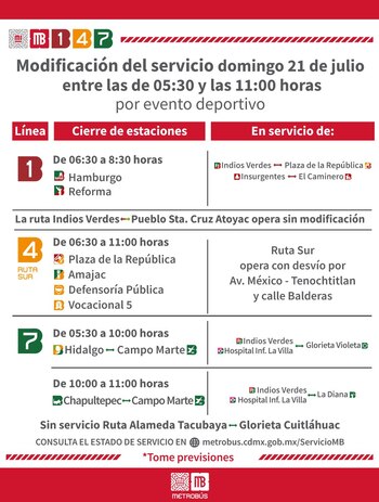 Estos serán los horarios del