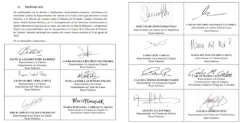 Proposición de la moción de censura contra Jaime Andrés Beltrán