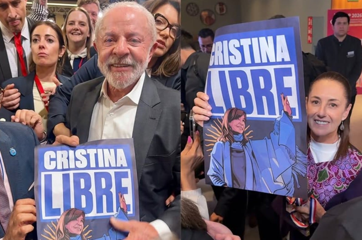 Presidentes. El brasileño Lula Da Silva y la mexicana Claudia Sheinbaum pidieron por Cristina Libre