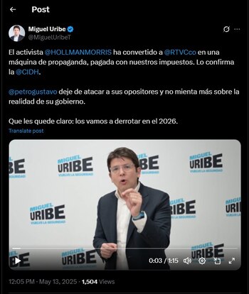 Miguel Uribe calificó de "activista