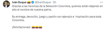 Los mensajes de la clase política a la selección Colombia.