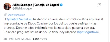 Julián Sastoque confirmó en sus