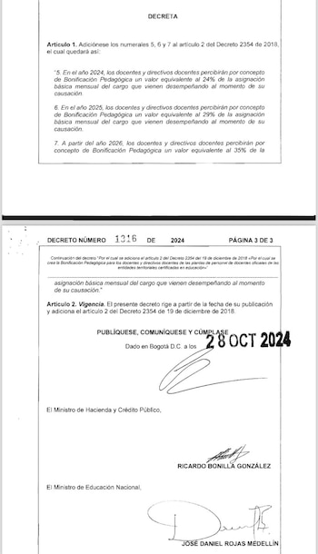 Gobierno firmó decreto que otorga