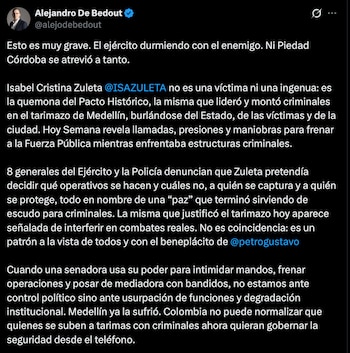 Mensaje del concejal de Medellín