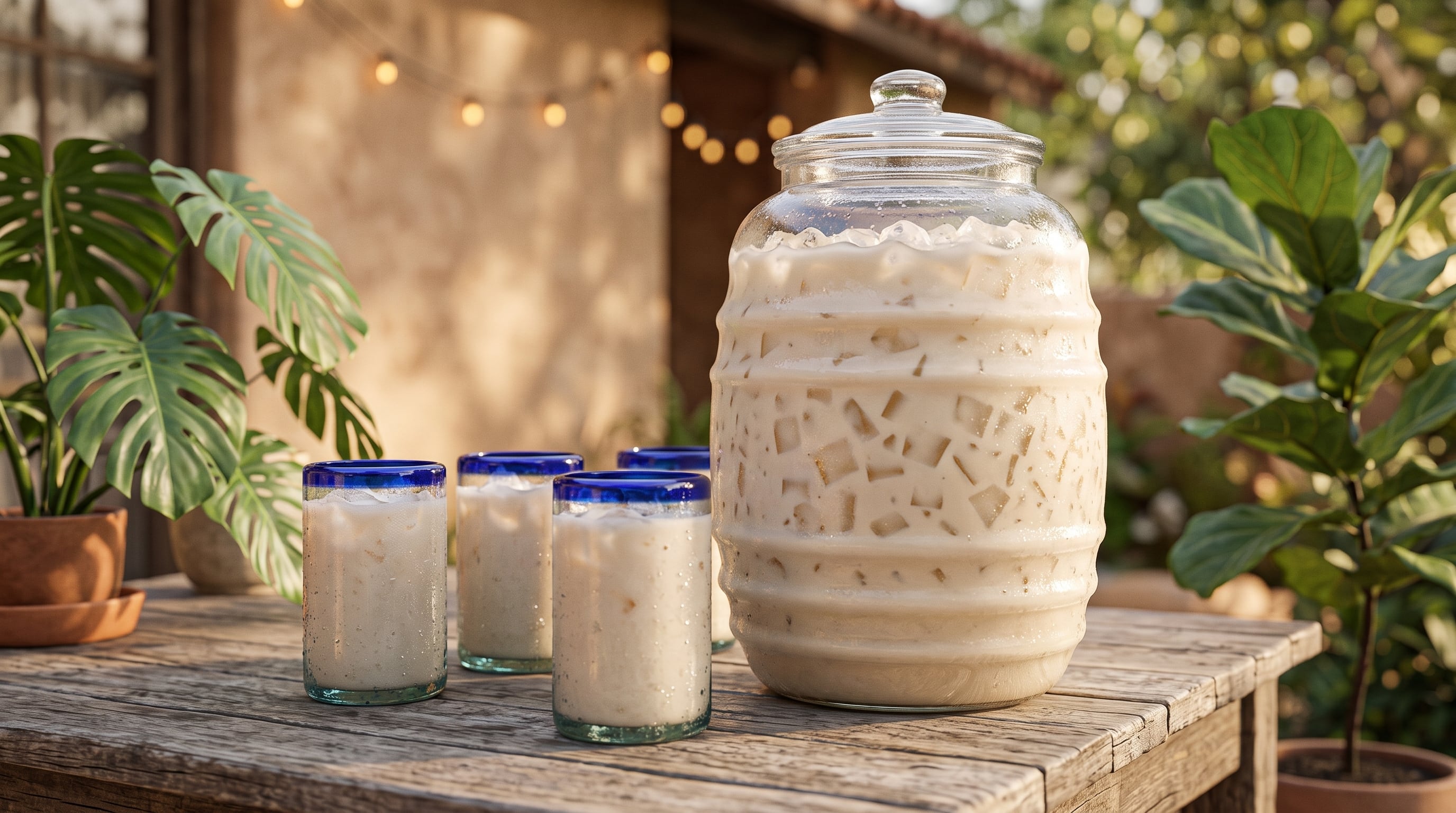 La horchata se sirve tradicionalmente en vasos de vidrio con hielo abundante. (Imagen Ilustrativa Infobae)