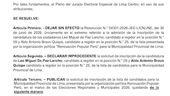 JEE retrocede y declara improcedentes las candidaturas de los diputados electos Leo de Paz y Aldo Bravo