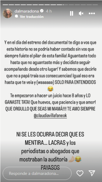 La carta de Dalma Maradona